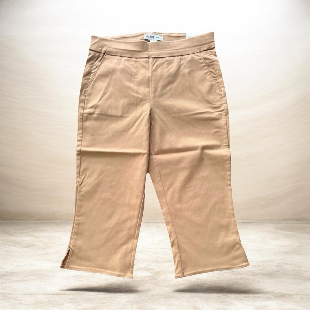 White House Black Market Outlet Pull On Straight Capri Pants Size 4 Tan Preppy